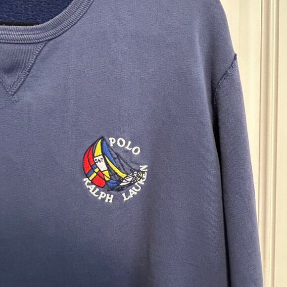 Vtg Polo Ralph Lauren Nautical Crew Sweatshirt XL Embroidered Sailing Preppy - Picture 9 of 16